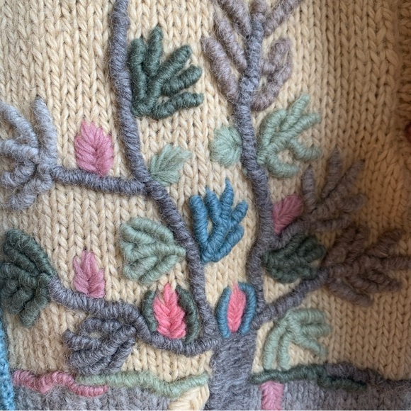 Floral Knit Women's wool Sweater - Picture 14 of 16